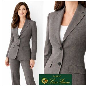 Loro Piana X Brooks Brothers Charcoal Wool Suit 6P Stretch Weave Blazer size 6P
